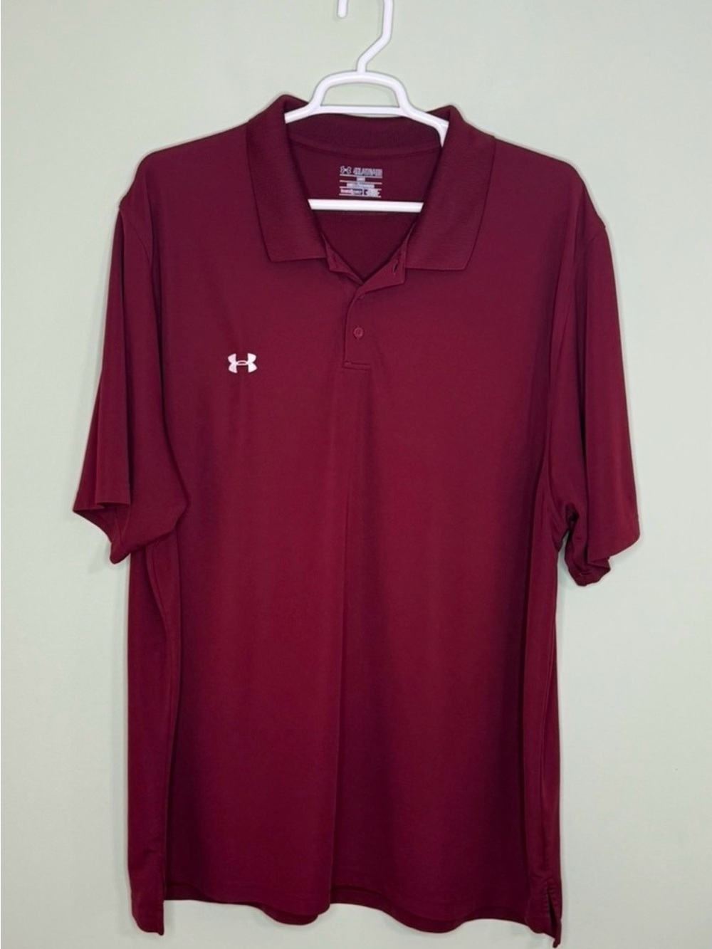 Under armor heat gear  polo shirt‎ men 4 XL loose Burgundy, performance golf